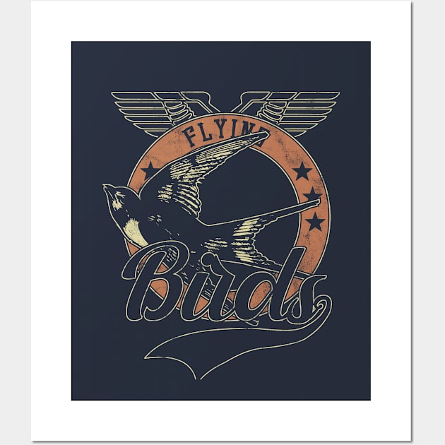 Flying Vintage Birds Wall Art by bluerockproducts